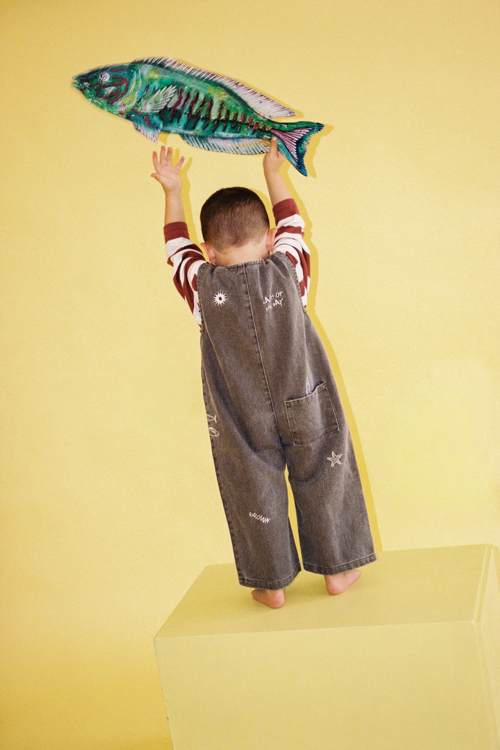 Fishy Business Denim Jumpsuit - Ash