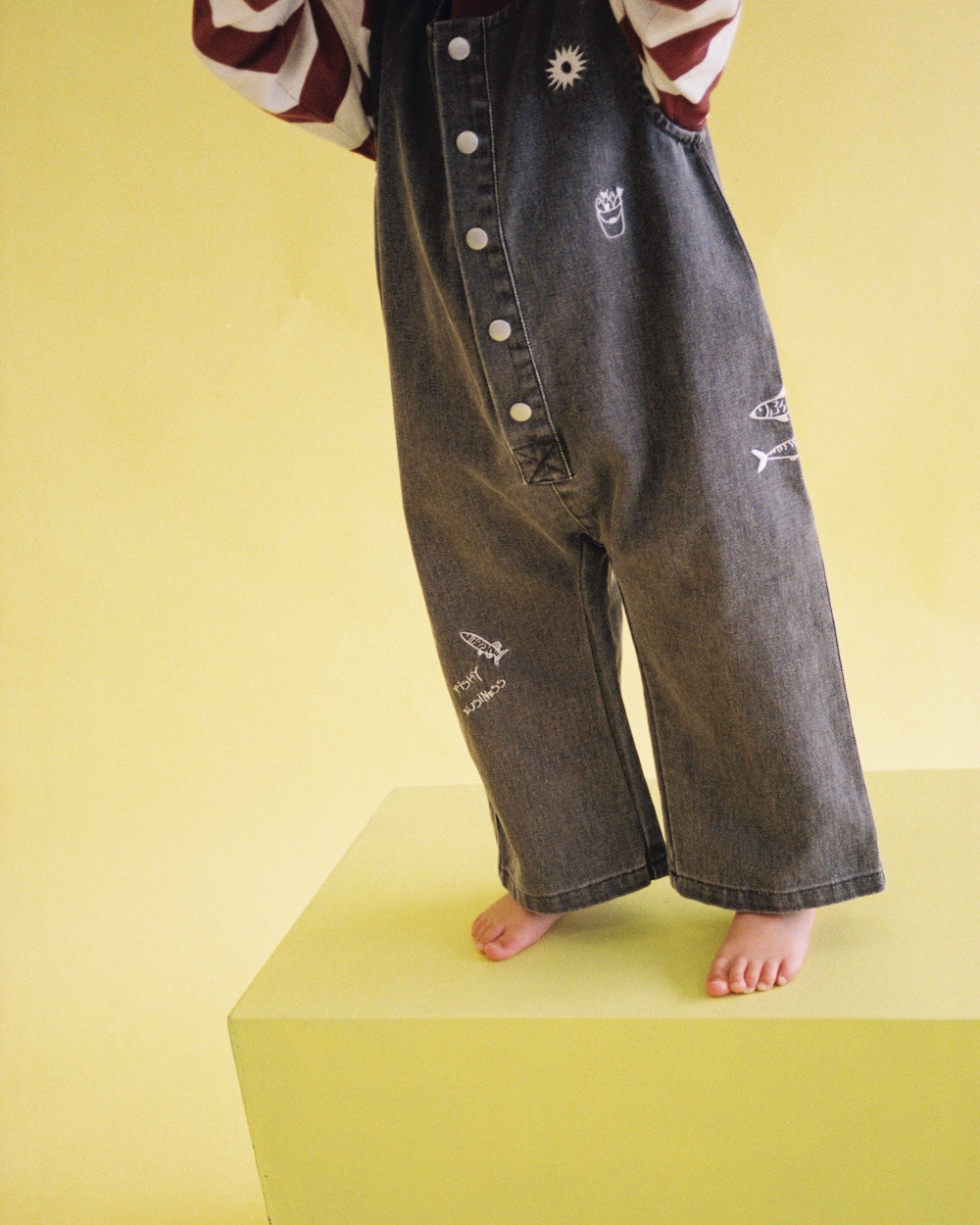 Fishy Business Denim Jumpsuit - Ash