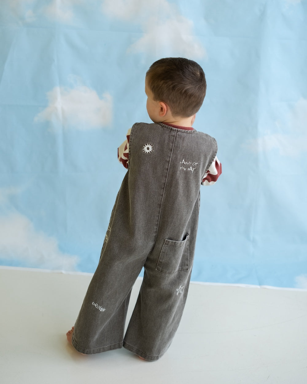 Fishy Business Denim Jumpsuit - Ash
