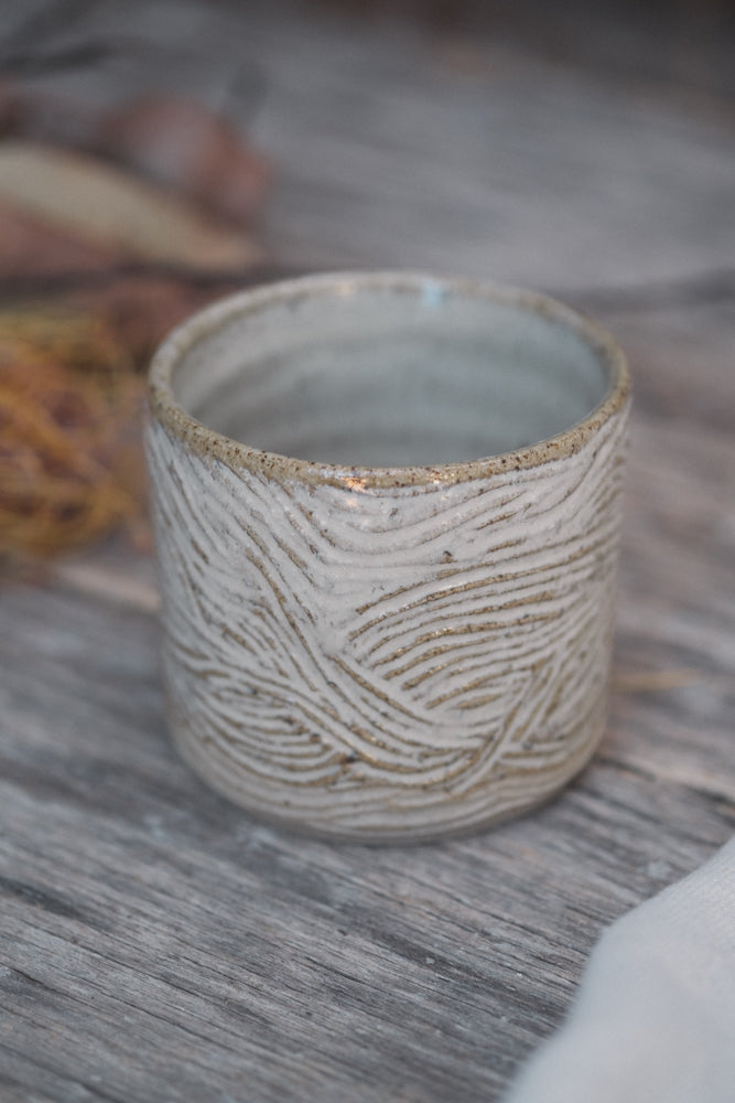 Carved Wild Clay Latte Cup