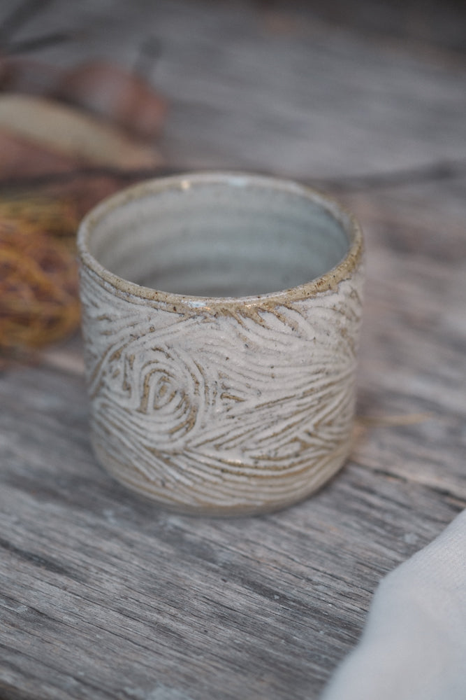 Carved Wild Clay Latte Cup