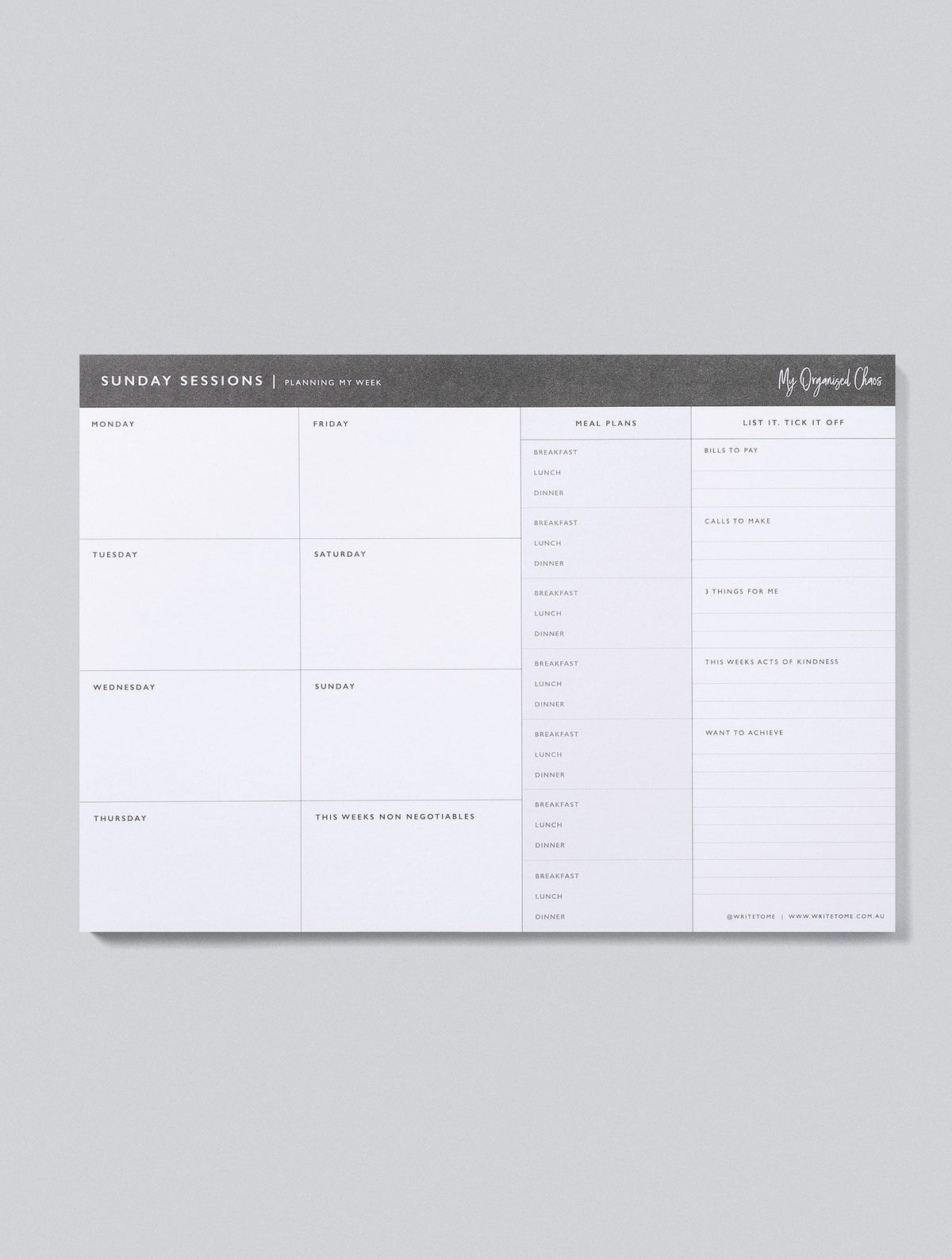 Sunday Sessions Note Pad