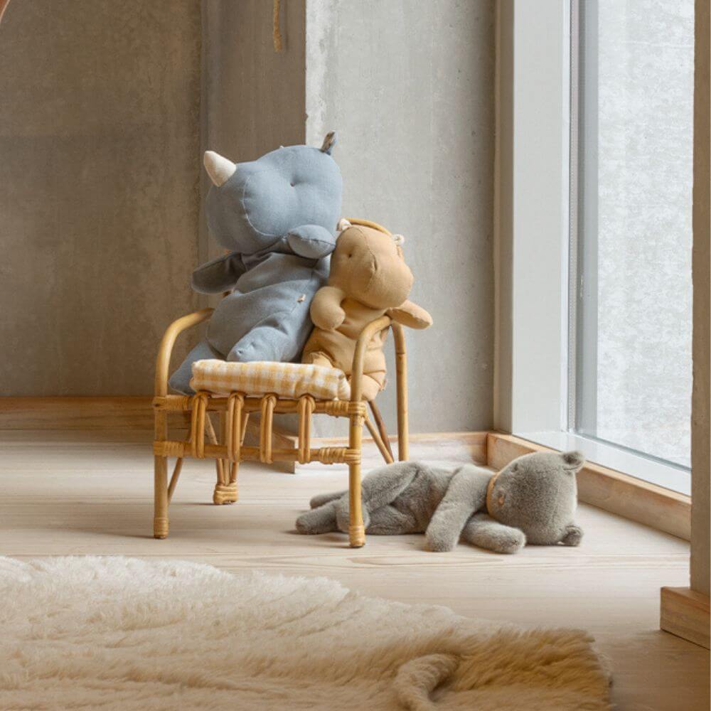 Maileg Sleeping Kitten Plush Medium Grey