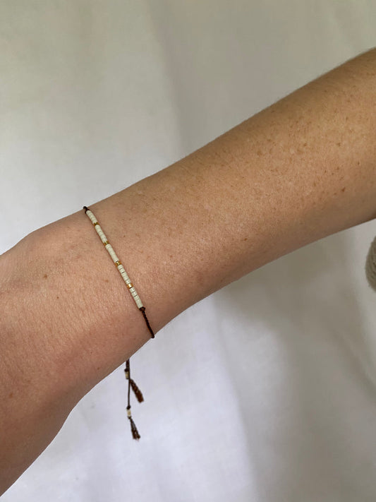 Silk Bracelet - White and Gold