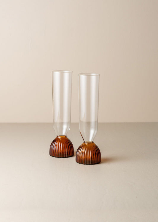 Kairos Champagne Flute | Dark Amber | Set of 2
