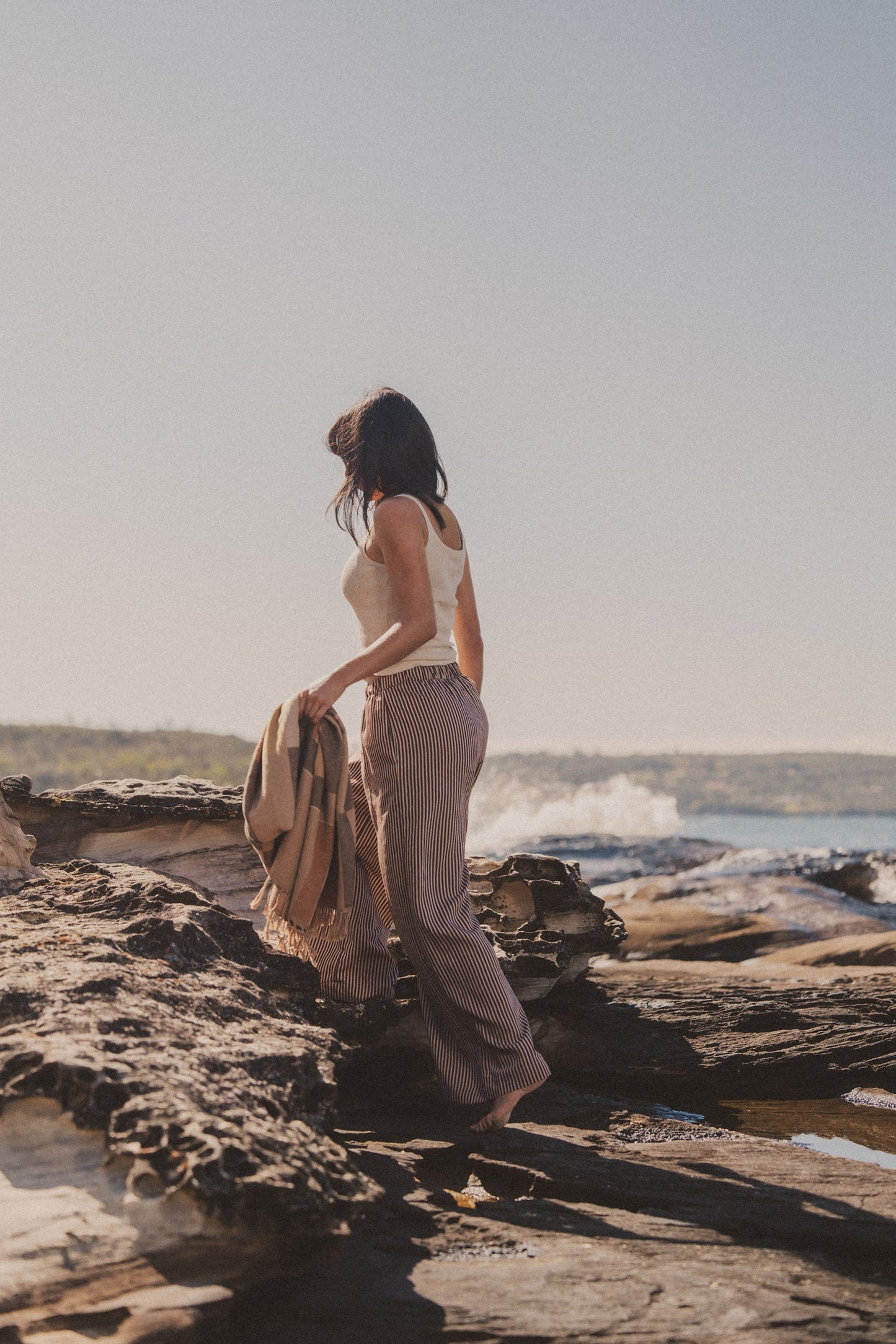 Karo Turkish Beach Towel | Black/Terracotta