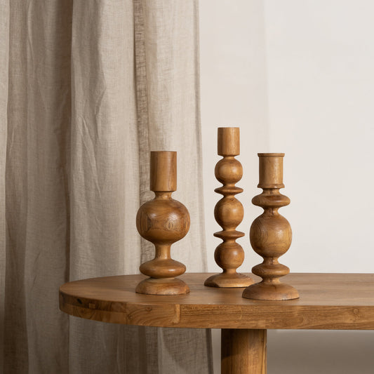 Suri Turned Candle Holders