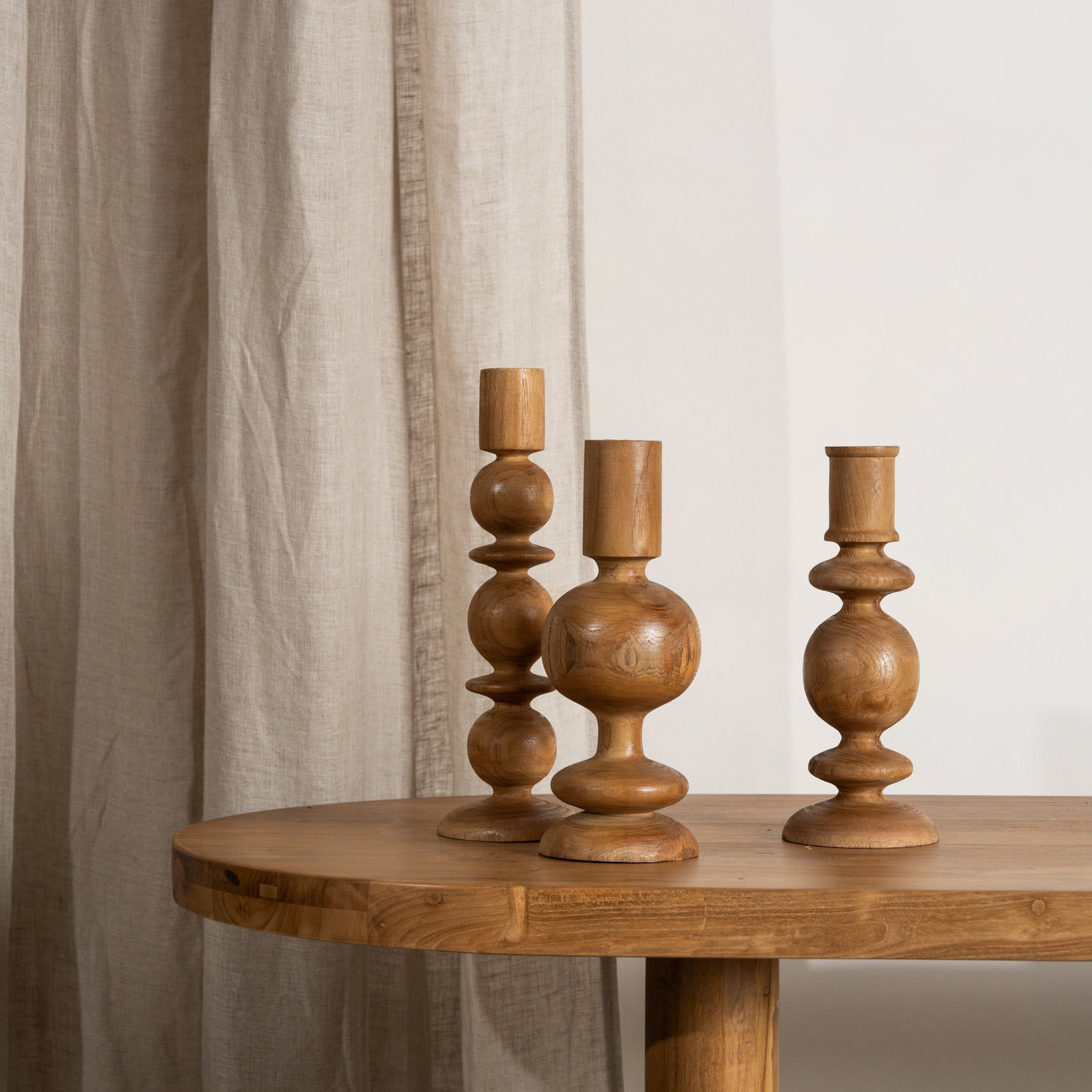 Suri Turned Candle Holders