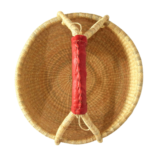 Small Round Bolga Basket | Natural