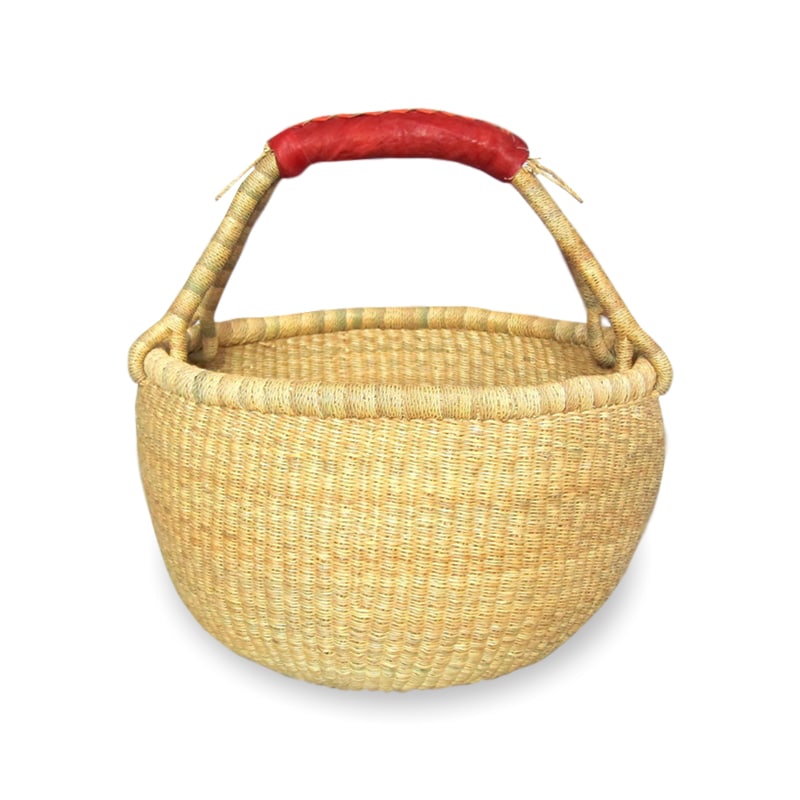 Small Round Bolga Basket | Natural