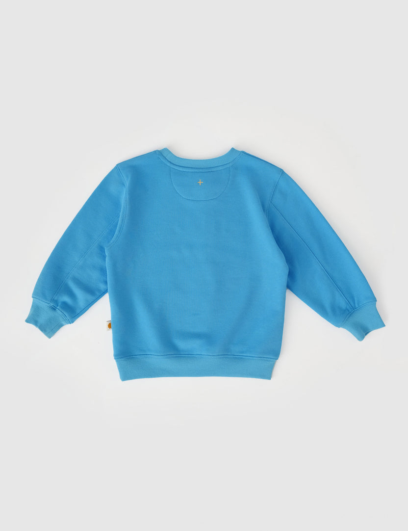 GOLDIE CREW EMBROIDERED SWEATER LAKE