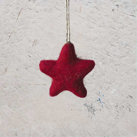 Felt Ornament — Small Red Star