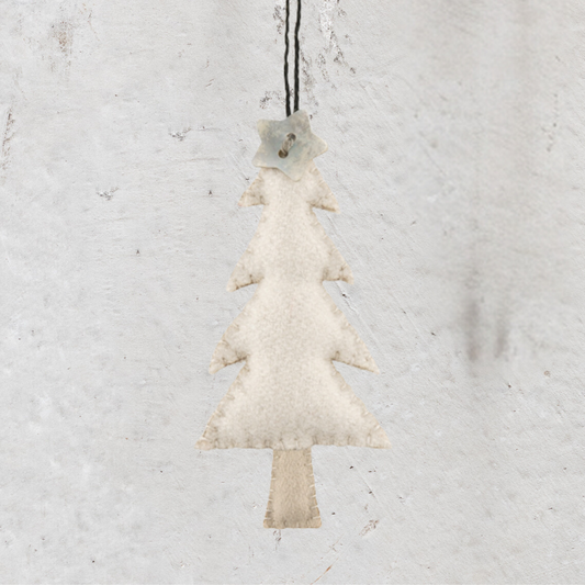 Felt Ornament — Small Cream Tree