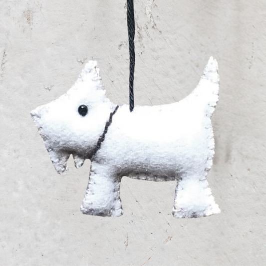 Felt Ornament — Cream Scotty Dog