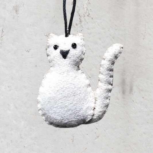 Felt Ornament — Beige Cat