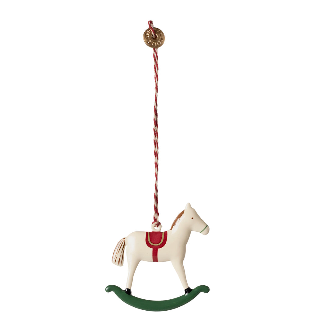 Maileg Metal Ornament Rocking Horse Green