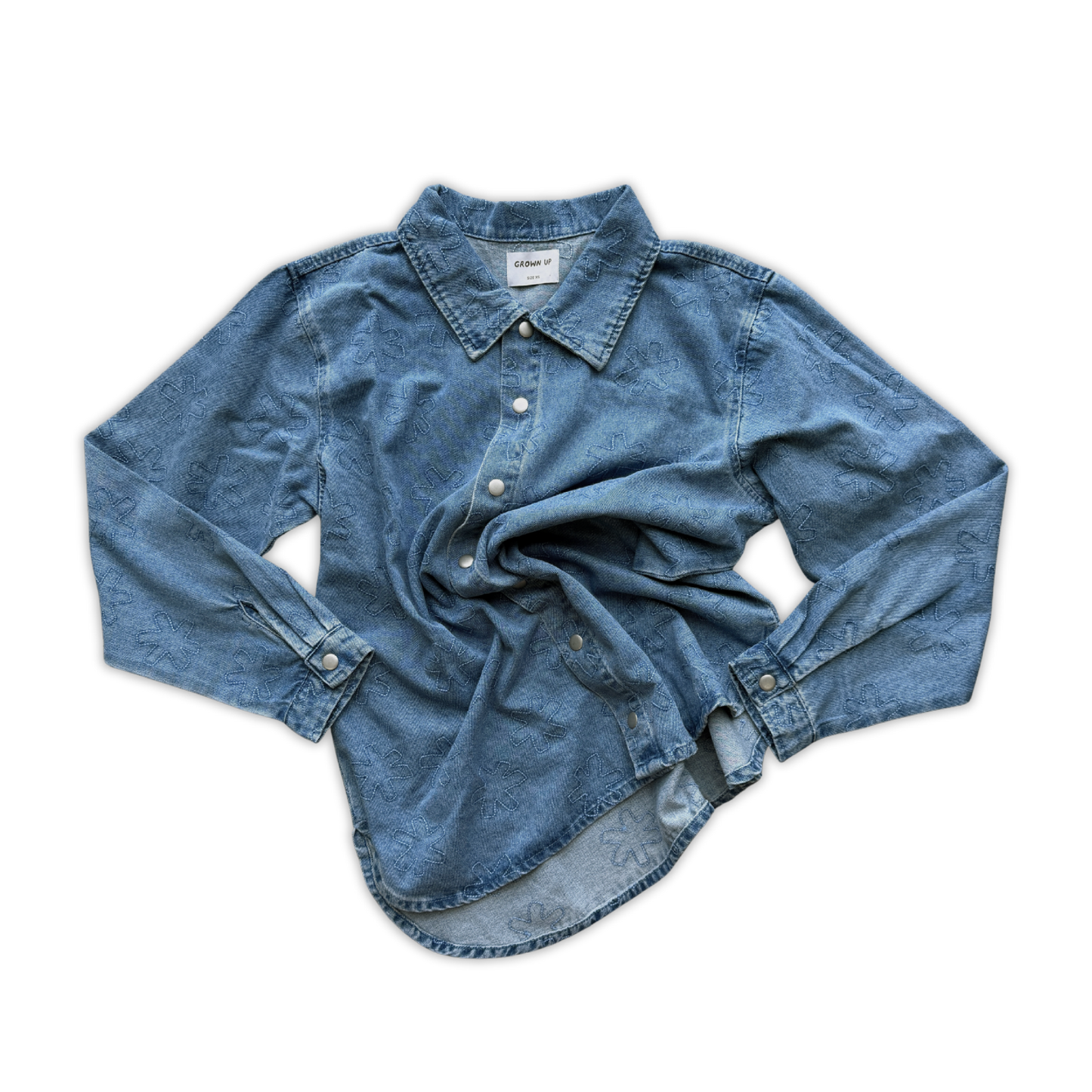 Ladies Organic Starlight Embroidery Denim Shirt Jacket