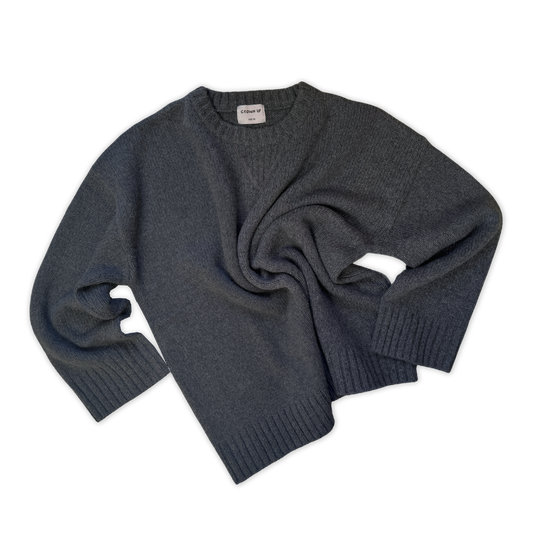 Ladies Merino Blend Knit Pull Over - Charcoal