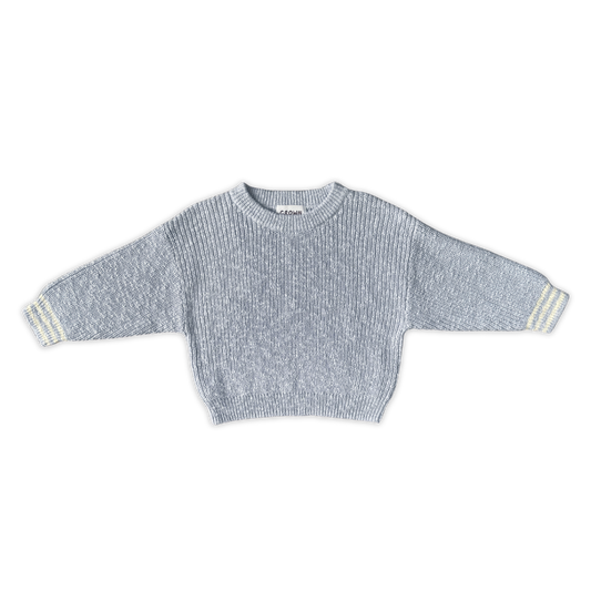 Organic Essential Textured Knit Pull Over - Haze