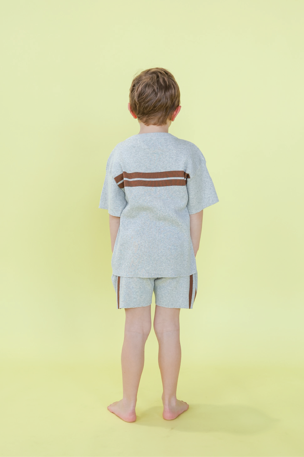 Organic Striped Ribbed Knit Shorts