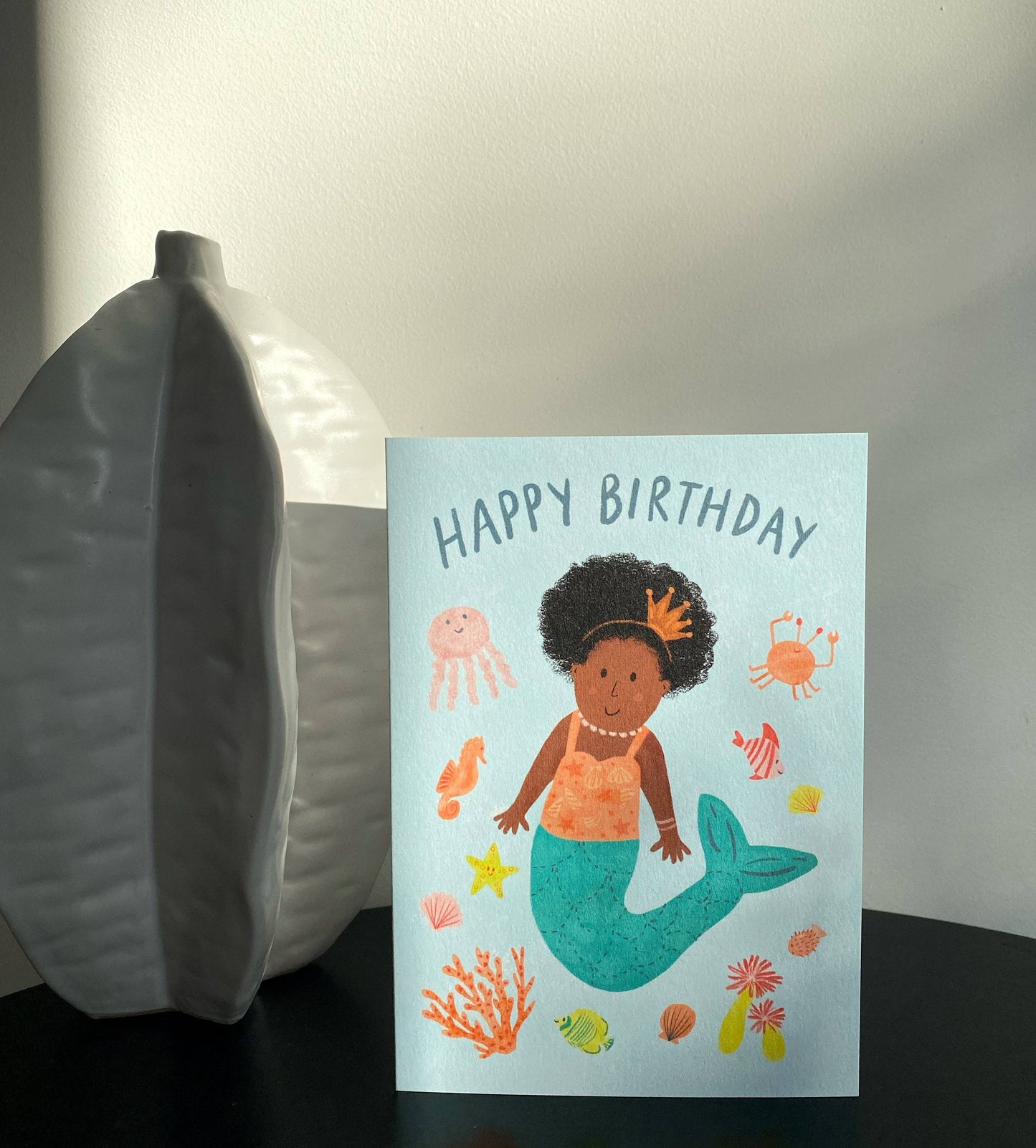 Mermaid "Happy Birthday" Card - Kids Cute Birthday Card