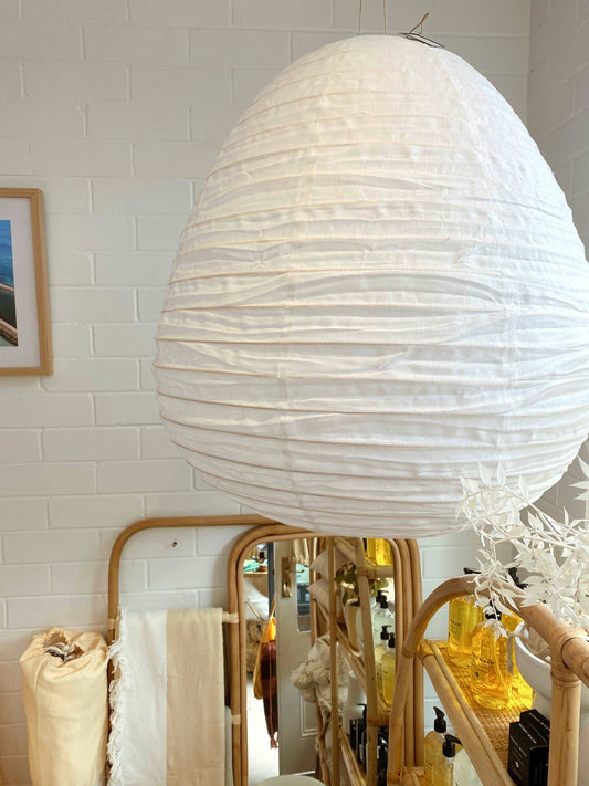 THE ATHENA LINEN PENDANT: White / 70cm / Pear
