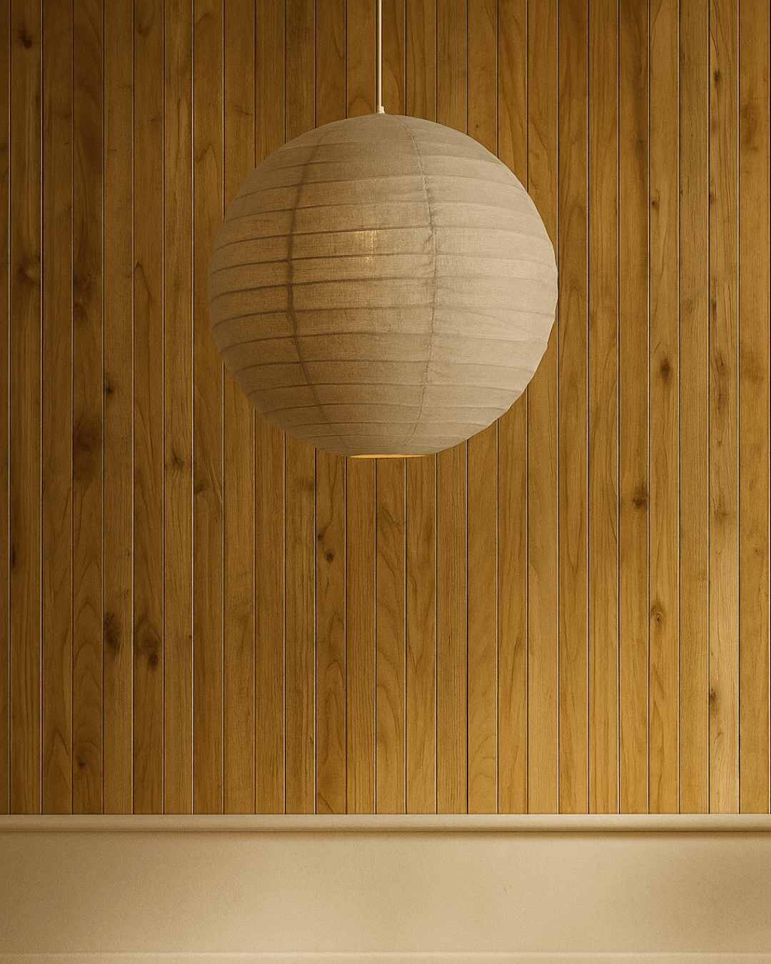 THE ATHENA LINEN PENDANT: White / 60cm / Pear
