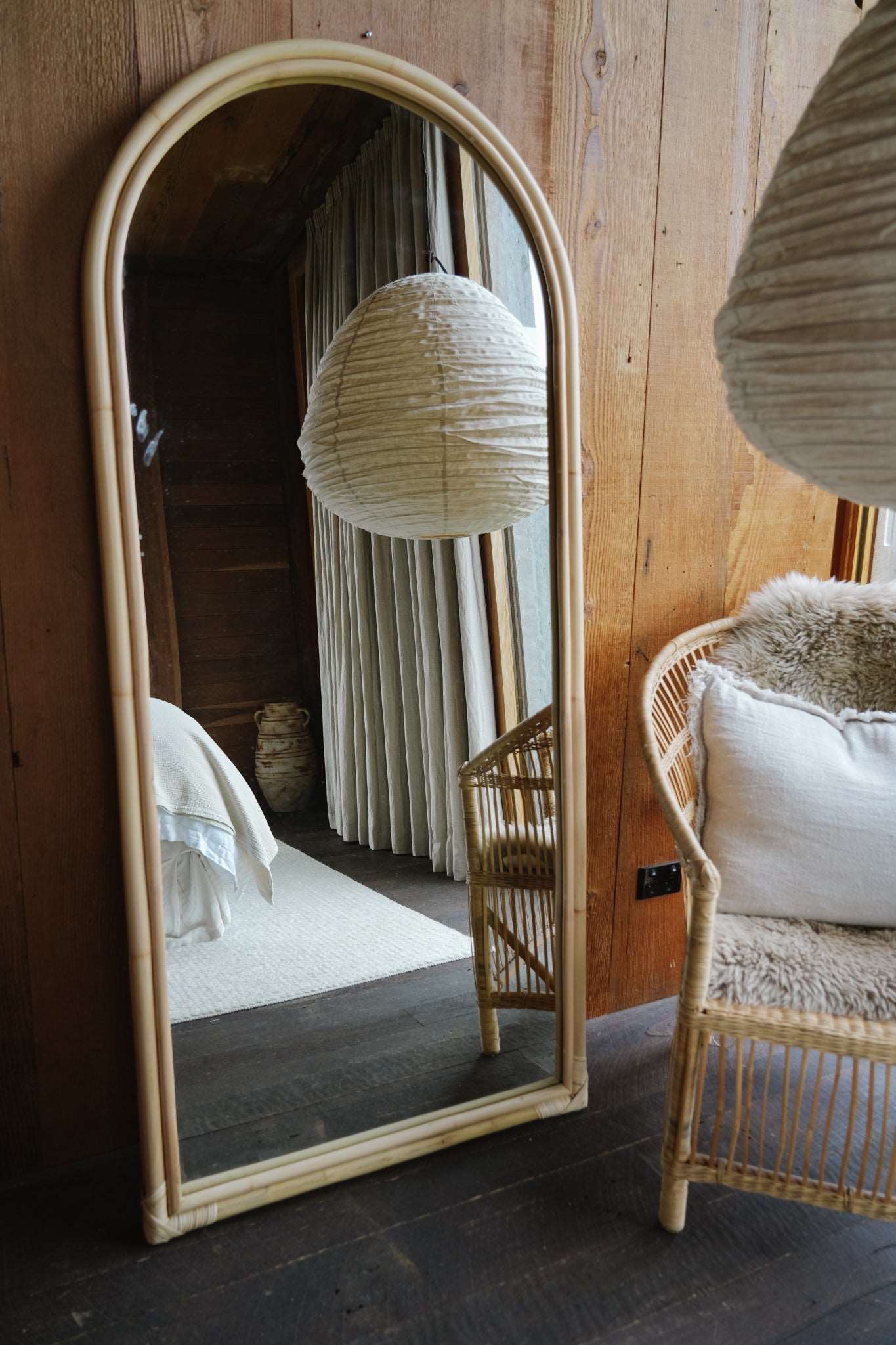 THE ATHENA LINEN PENDANT: White / 60cm / Pear