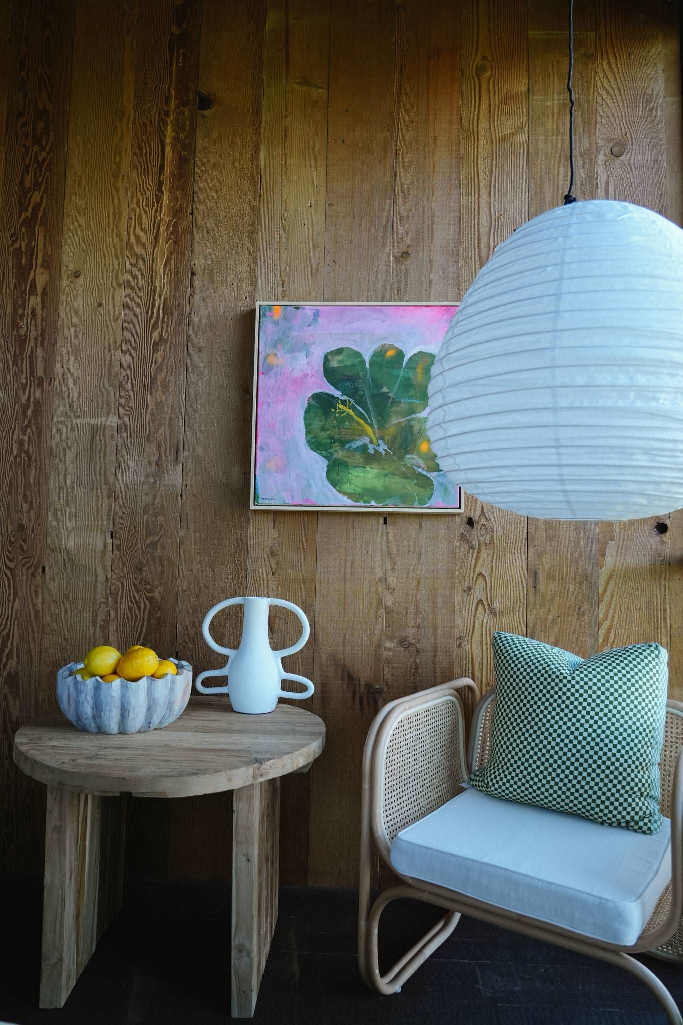 THE ATHENA LINEN PENDANT: White / 60cm / Pear