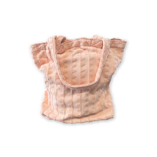 Terry Towelling Flow Beach Tote - Peachy