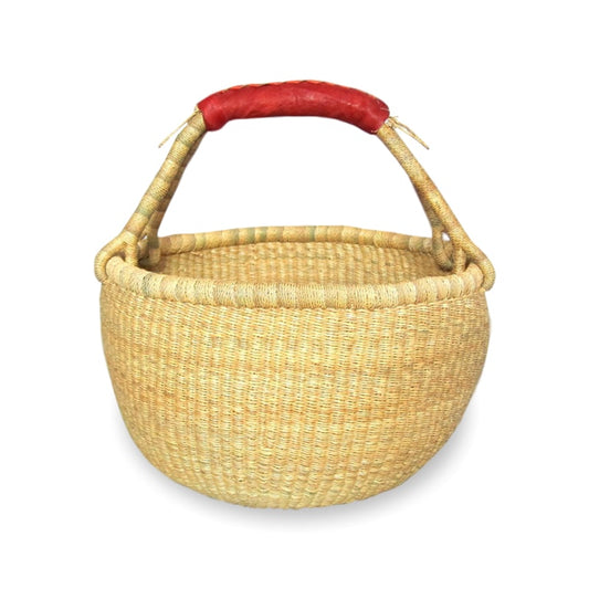 Large Round Bolga Basket | Natural